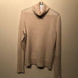 Aqua Cashmere Oatmeal turtleneck sweater